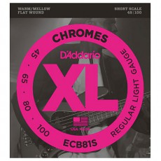 D'Addario ECB81S Chromes Light Electric Bass Strings (.045-.100) Short Scale